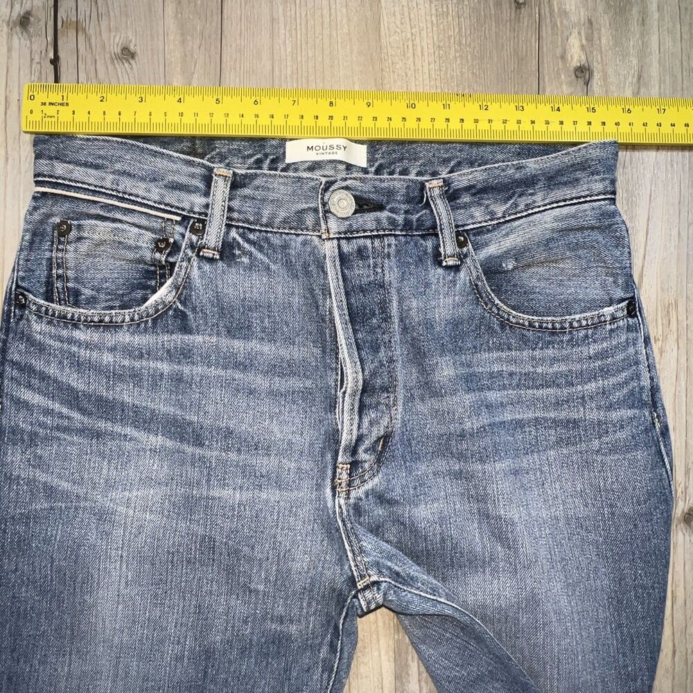 Moussy Rhett Vintage Skinny Jeans Japan Saab High Rise Denim Blue Size 28 x 30 - Picture 4 of 15